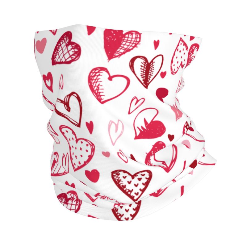 Skincare Pink - Bandana Rosa Vermelha com Corações, Aquecedor