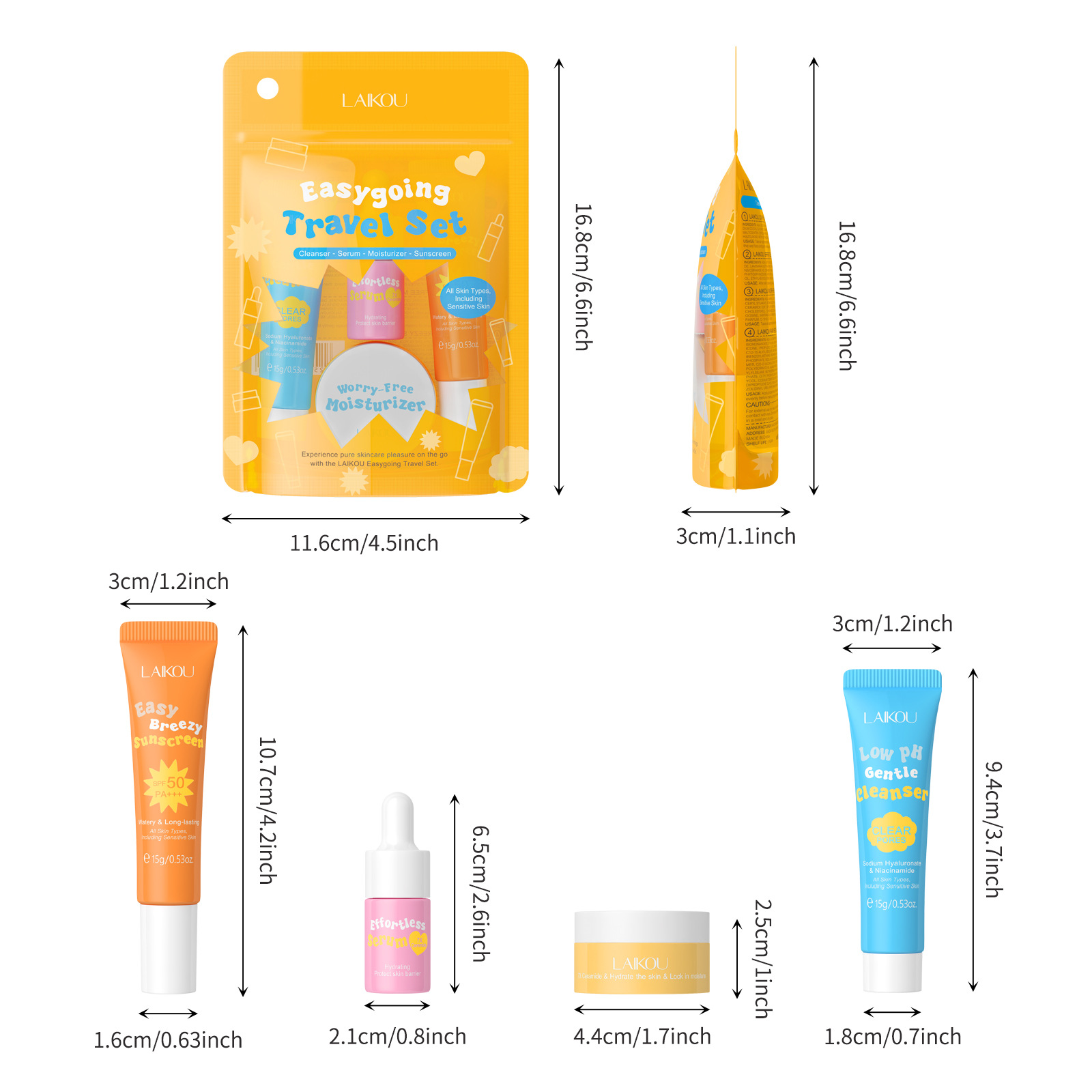4 pçs laikou ceramida terno de - Spf 50 Sunscreen avaliação e preço