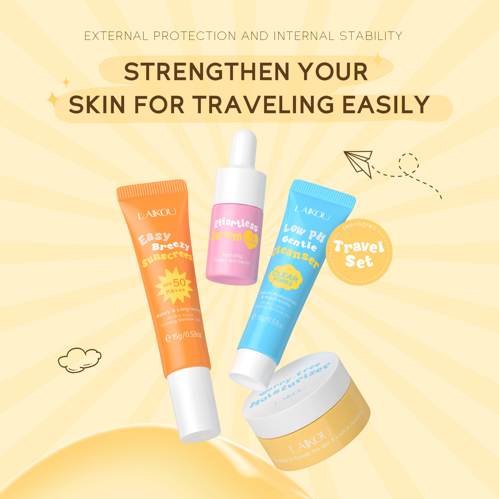 4 pçs laikou ceramida terno de - Spf 50 Sunscreen avaliação e preço