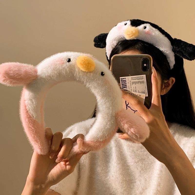 Tiara de Pelúcia de Pinguim Fo - Skincare Pink avaliação e preço