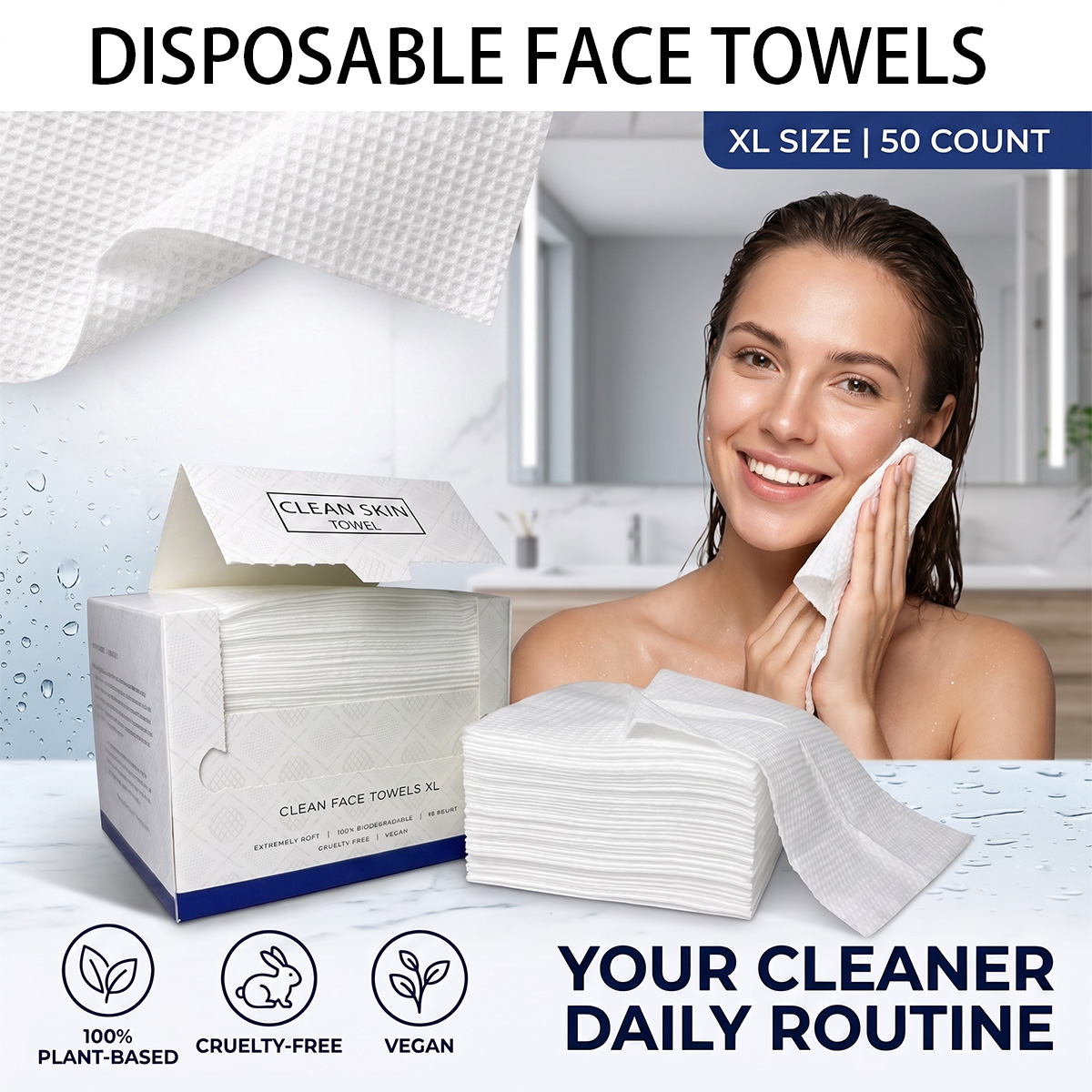 50 Unidades/Caixa Toalhas Faci - Xl Skincare avaliação e preço