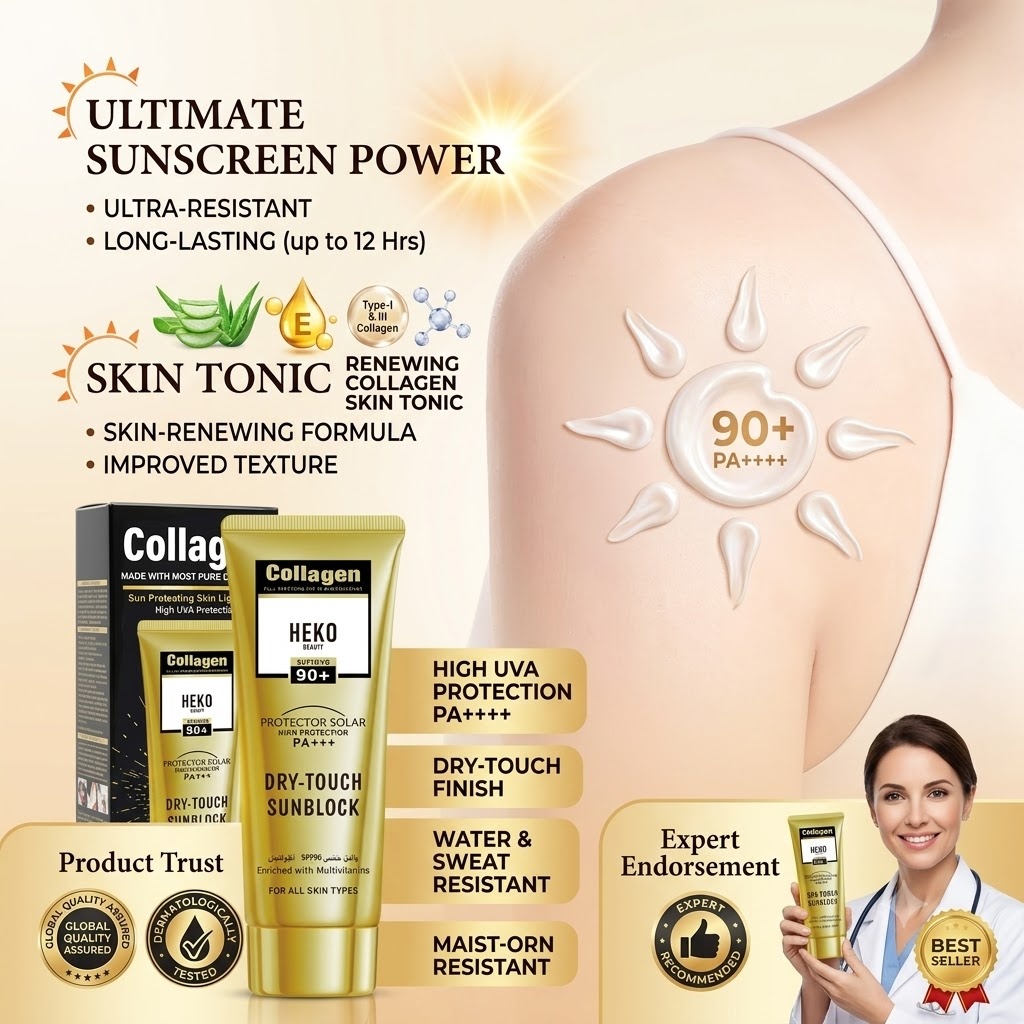 HEKO BEAUTY Protetor Solar Col - Skincare Collagen avaliação e preço